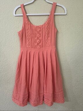Lauren Conrad Coral Lace Accent Sleeveless Dress